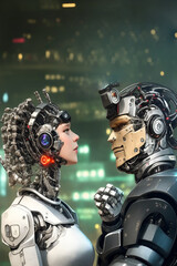 Fototapeta premium Future vision of artificial intelligence as generative illustration. 