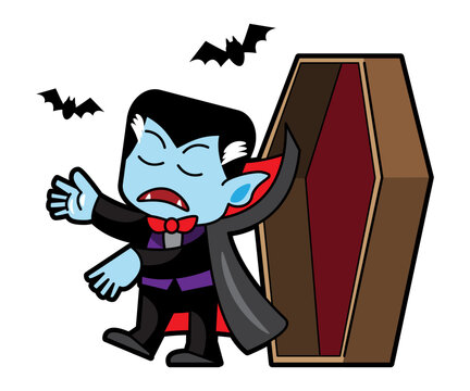 recommend clip art: Dracula halloween cartoon character . Vector .