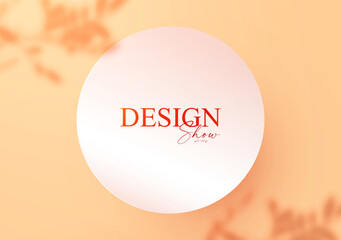 3D realistic premium product display design template. Scene with circle paper banner, light and shadow. Elegant vector platform. Stage for showcase.