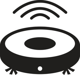 Robot vacuum cleaner icon. robot vacuum sing. flat style.