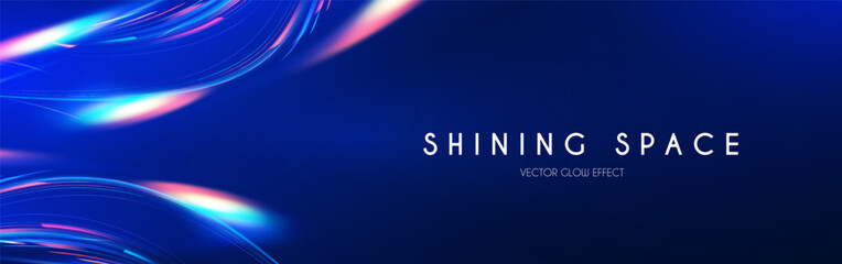 Motion light effect. Shining magic background. Transparent refraction elements