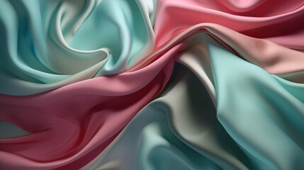 Light pink and light blue silk wavy background.