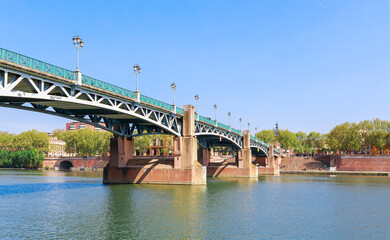 French city Toulouse and Garonne river view. France, Europe