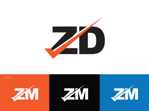 Initial ZD Business Logo, Checkmark Zd dz Logo Letter For Business