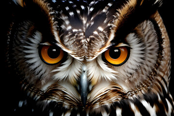 owl look straight, realistic, generative AI, 생성형, 인공지능