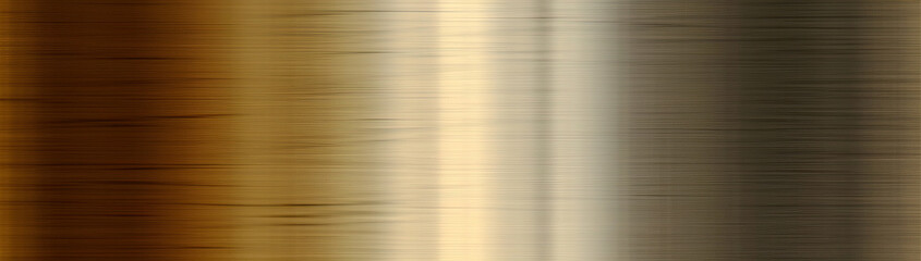 Texture of metallic gradient steel shiny background silver gold color. AI generated.