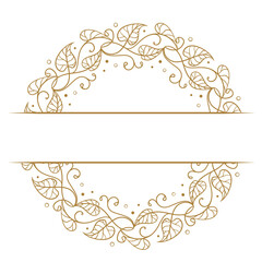 Ivy leaves wreath vector split monogram on a white background