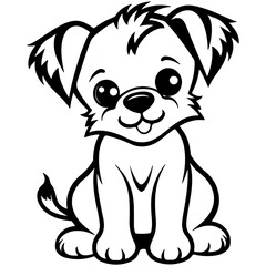 Obraz premium Line Art Dog 