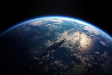 View of planet Earth from space with her atmosphere