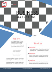 Vector corporate business flyer poster template with gradient color, brochure cover design layout