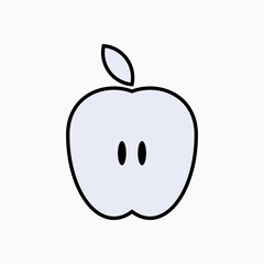Apple Icon in Line Art Style. Nutrition Symbol - Vector. 