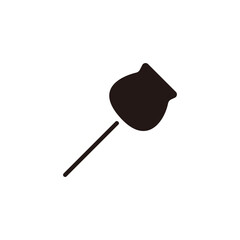 Candy apple icon.Flat silhouette version.
