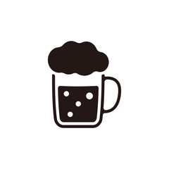Beer icon.Flat silhouette version.