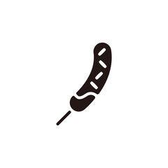 Chocolate-covered banana icon.Flat silhouette version.