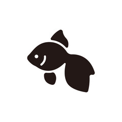 Goldfish icon.Flat silhouette version.