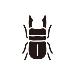 Stag beetle icon.Flat silhouette version.