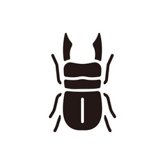 Stag beetle icon.Flat silhouette version.