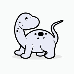 Baby Dino Icon in Line Art Style. Little Dinosaur Symbol - Vector. 