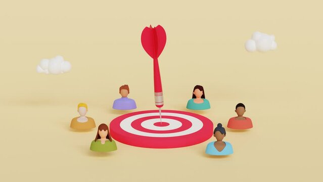 Target audience customer segmentation marketing strategy concept, Target customer, Buyer persona, Marketing segmentation, Job recruitment concept. 3D Loop Animation