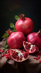Photo of delicious pomefranates.generative ai