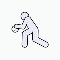Basketball Player Icon. Popular Sport Symbol - Vector.    