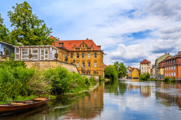 Naklejka na ściany i meble Historic old town of Bamberg at the river Regnitz