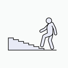 Beginners Icon. Starters, Trainees. Upstairs Symbol - Vector. 