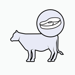 Best Beef Icon. Animal Protein Source Symbol.