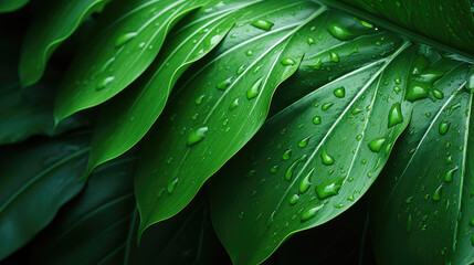 Lush Verdancy: An Abstract Exploration of Green Leaves