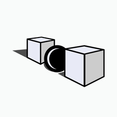 Between Icon. Symbol Among - Vector