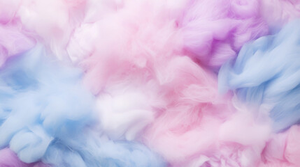 Colorful cotton candy in soft pastel color background. Generative AI © AngrySun