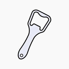 Bottle Opener Icon. Beverage Opening Tool Symbol - Vector.     