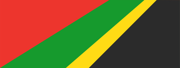 Minimalist wallpaper background with black, green, red, and yellow colors.