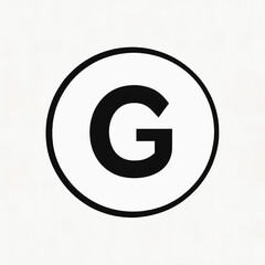 black letter G in a circle on a white background