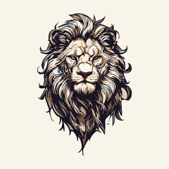 lion head mascot, colored version, Great for sports logos and team mascots