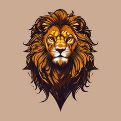 lion head mascot, colored version, Great for sports logos and team mascots