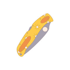 A folding knife. Drawn elements for camping and hiking. Wilderness survival, travel, hiking, outdoor recreation, tourism.