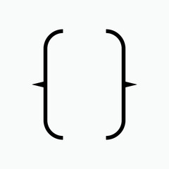 Brace Bracket Icon. Text Frame Symbol  - Vector. 