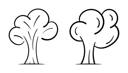 Line Art Tree Draw Vector