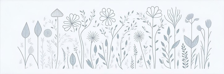 Spring flowers cartoon. AI generated illustration