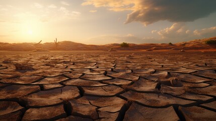 dry earth with cracked soil