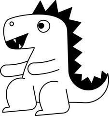Dinosaur icon hand drawn design elements for decoration.