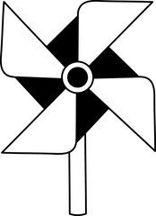Pinwheel icon hand drawn design elements for decoration.