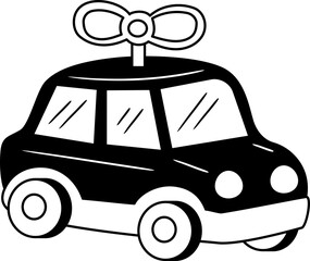 Toy Car icon hand drawn design elements for decoration.
