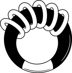 Tambourine icon hand drawn design elements for decoration.