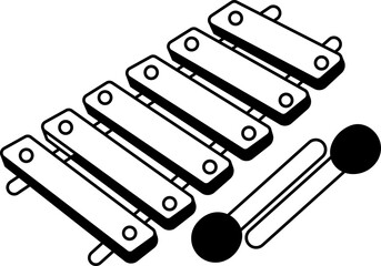 Xylophone icon hand drawn design elements for decoration.