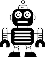 Robot icon hand drawn design elements for decoration.