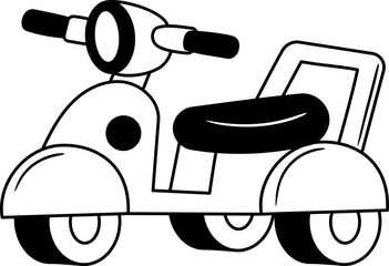 Tricycle icon hand drawn design elements for decoration.