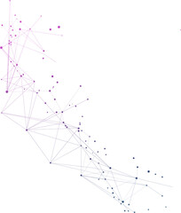 Abstract High Technology Connection Futuristic Lines on Dark Blue and Pink Background