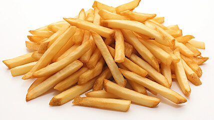 french fries isolated on a white background.